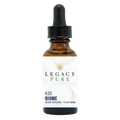 Legacy Pure Kids Biome dietary supplement in a 1 fl. oz. amber glass dropper bottle with a black cap and white label.