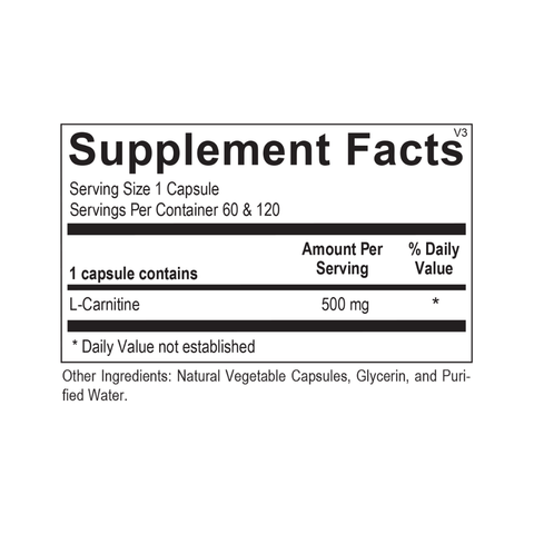L-Carnitine | Supplement Facts | Legacy Pure Supplements