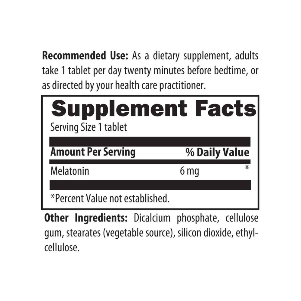 Melatonin SRT | Supplement Facts 2 | Legacy Pure Supplements
