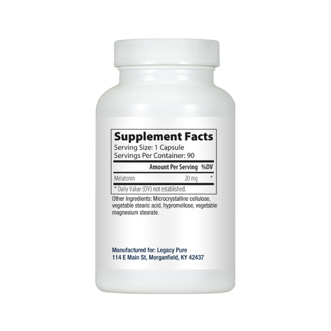 Melatonin Ultra | Supplement Facts 2 | Legacy Pure Supplements