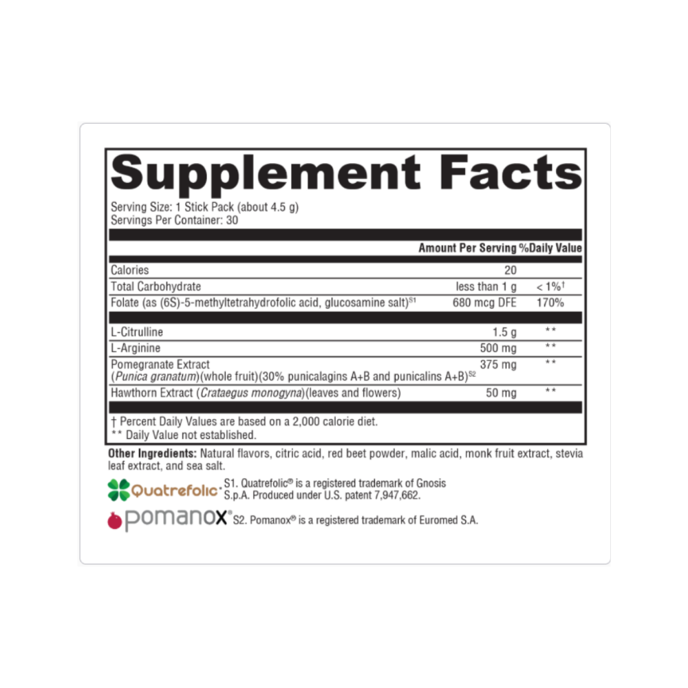 Opti No Max | Supplement Facts | Legacy Pure Supplements