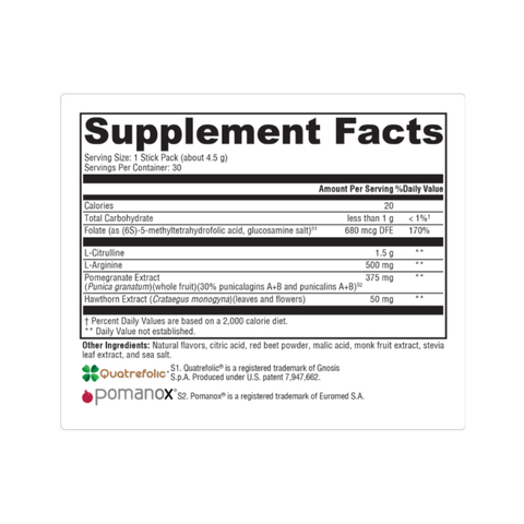 Opti No Max | Supplement Facts | Legacy Pure Supplements