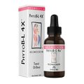 PhytoB-L 4X Bezwecken topical oil blend shown with its white and pink retail box and a dark amber glass dropper bottle on a plain white background.