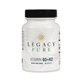 Supplement bottle labeled 'Legacy Pure Vitamin D3+K2' on a white background