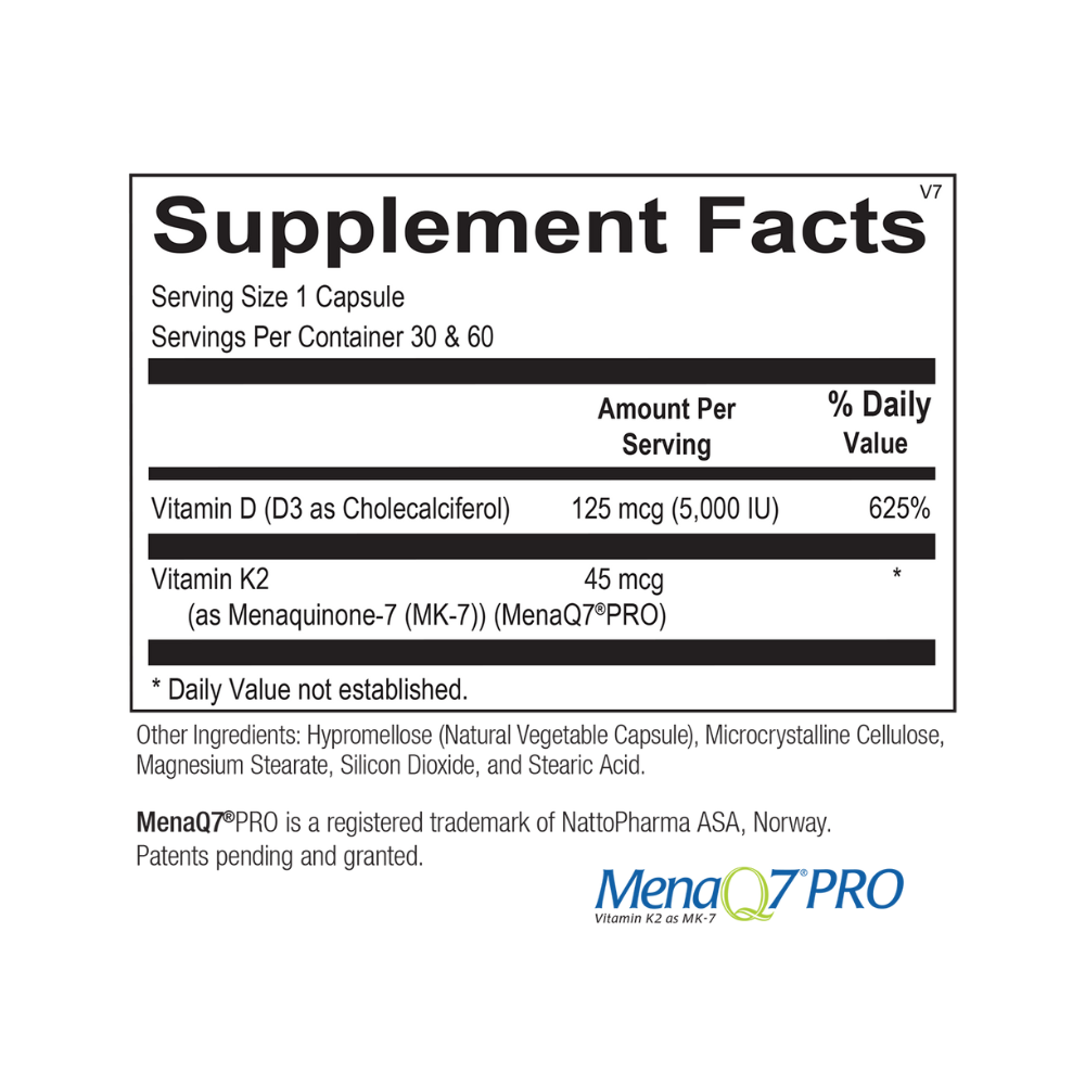Vitamin D3-K2 | Supplement Facts | Legacy Pure Supplements