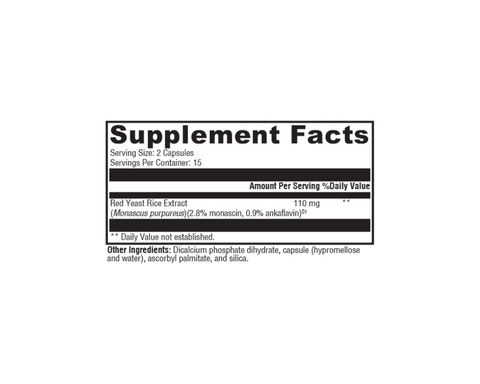 Chi Rho Chiropractic - Red Yeast Rice Dietary Supplement Facts