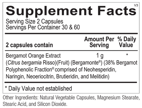 Chi Rho Chiropractic - Bergamot Ultra Dietary Supplement Facts