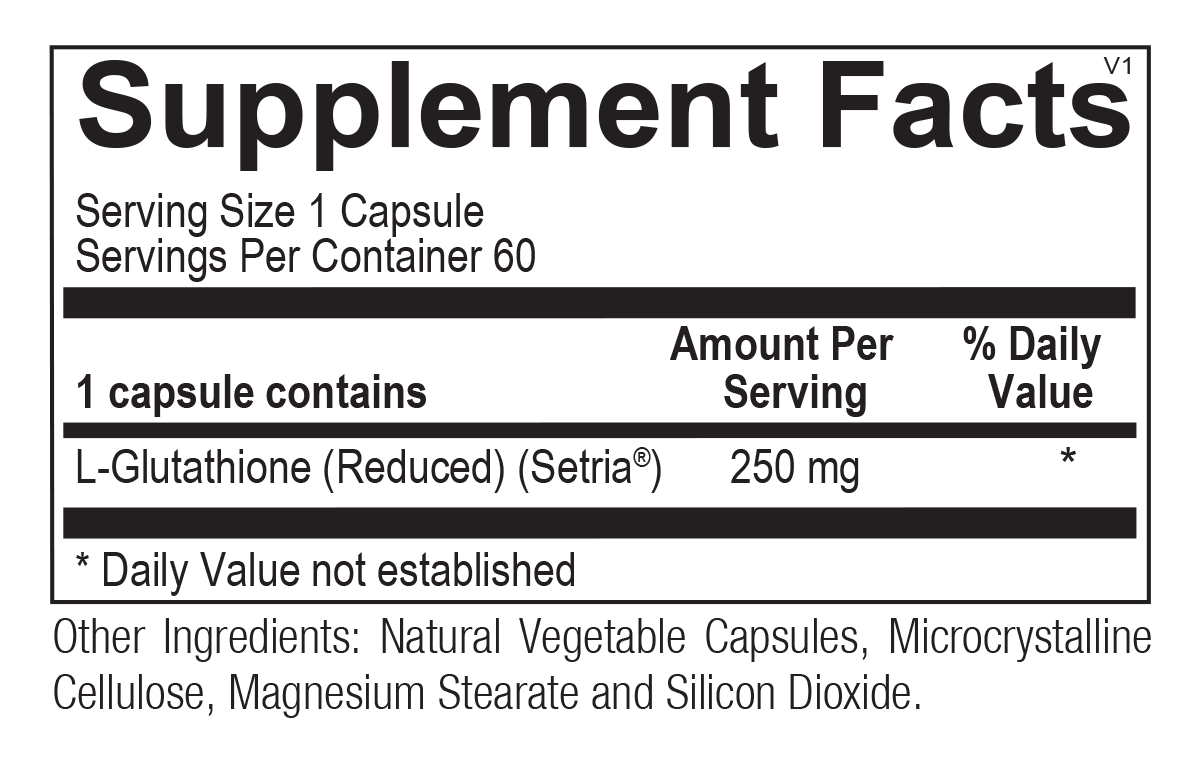 Chi Rho Chiropractic - Glutathione Supreme Dietary Supplement Facts
