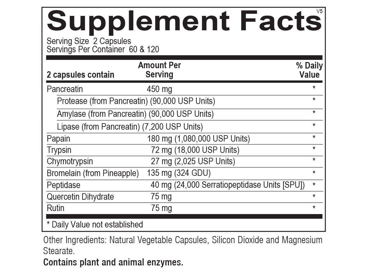 Chi Rho Chiropractic - Proenzyme Max Dietary Supplement Facts